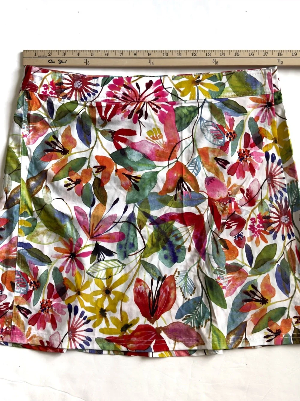 Ripskirt Floral Hawaiian Wrap Skirt Large Wildflower Watercolor Beach Tropical